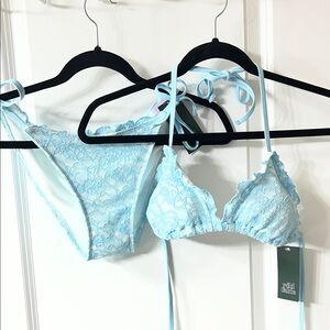 Wild Fable Sky Blue Lace Bikini Set